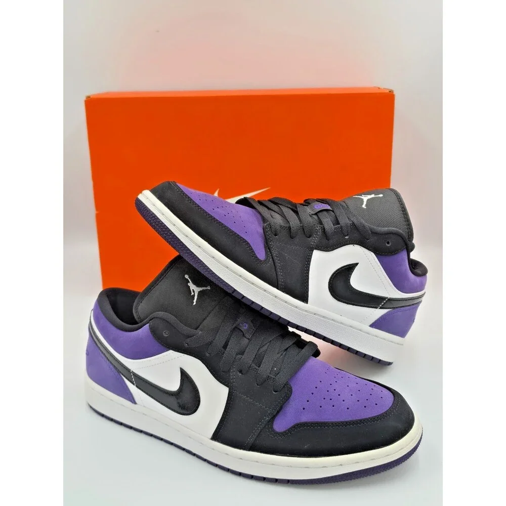 Air Jordan 1 Low Court Purple Black White Men’s 10.5 Women’s 12 Immaculate